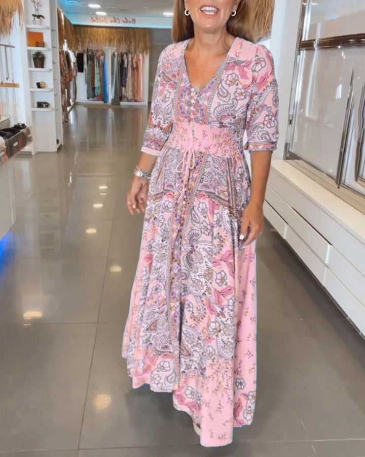 Mia – Elegant Holiday V-Neck Dress