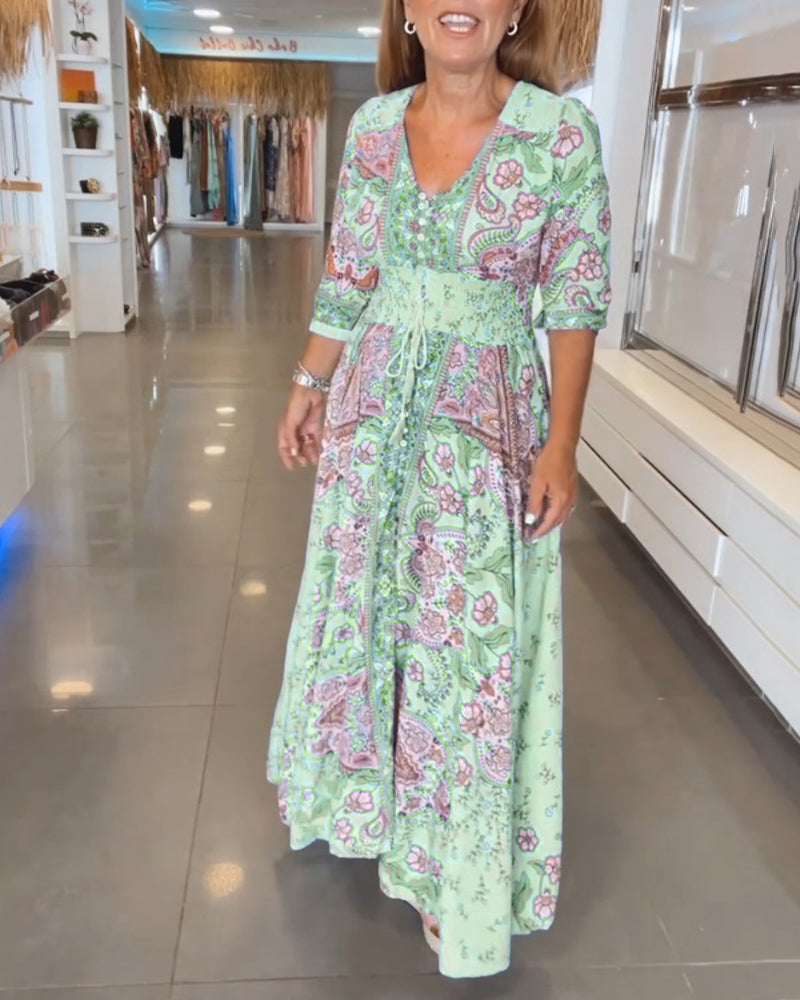 Mia – Elegant Holiday V-Neck Dress