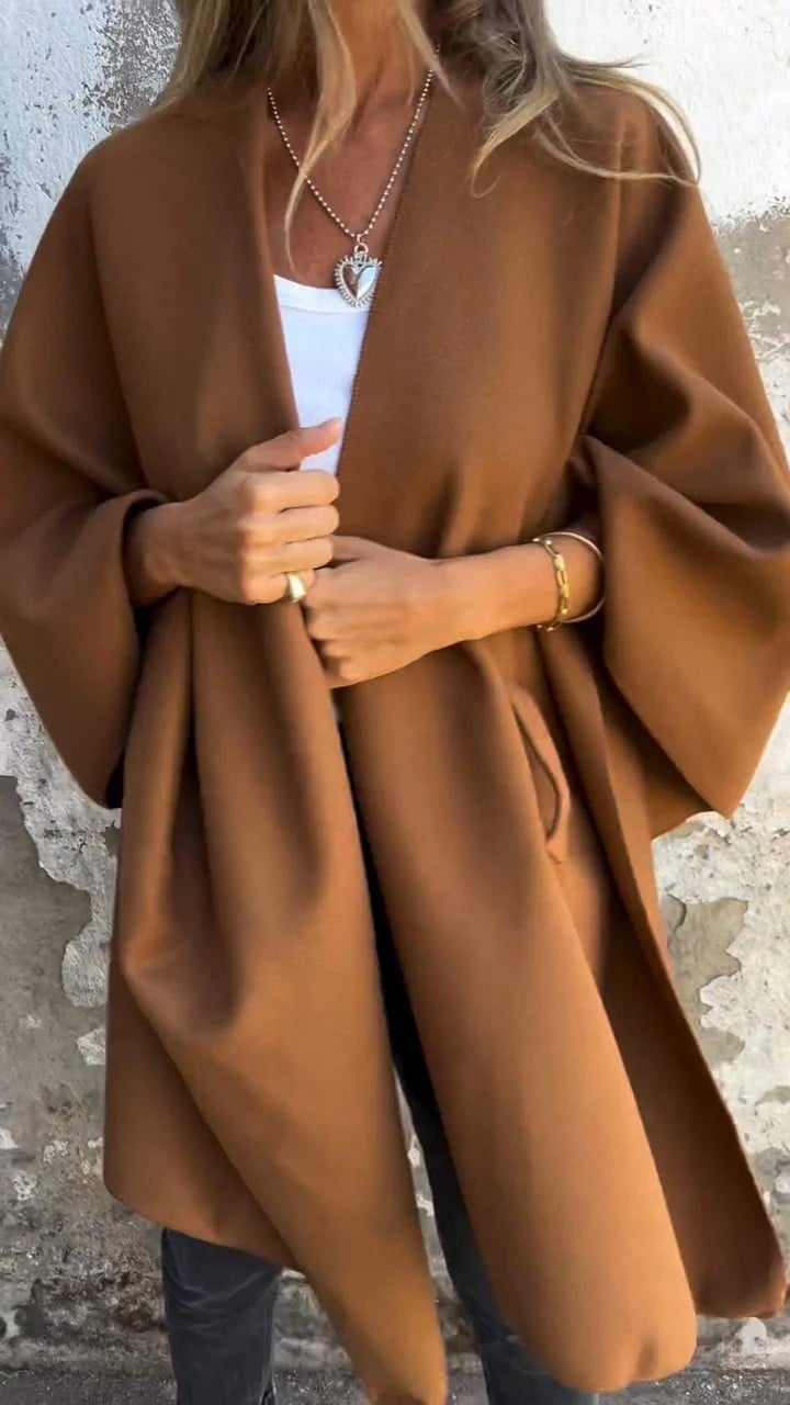 Alaina | Chic V-Neck Cape Jacket