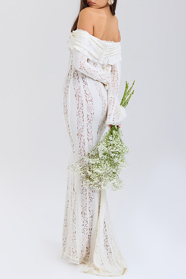 SAPHIRA – SEXY LACE HOLLOW OUT OFF-SHOULDER DRESS