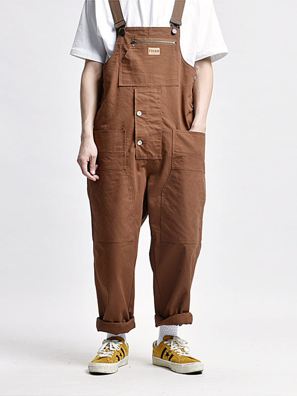 Casual Cargo Overall with Multiple Pockets