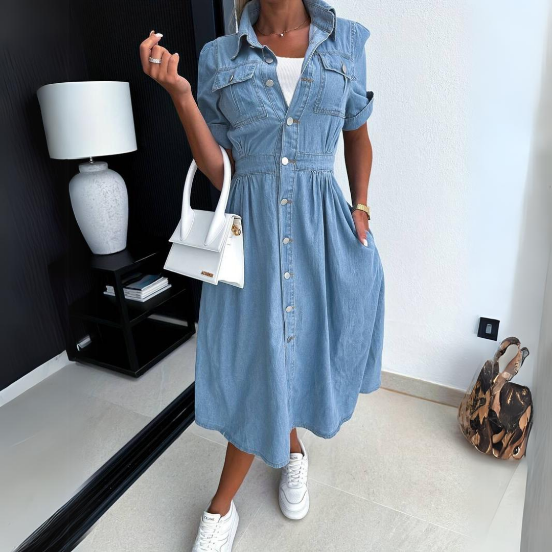 OVELYN – TRENDY DENIM DRESS