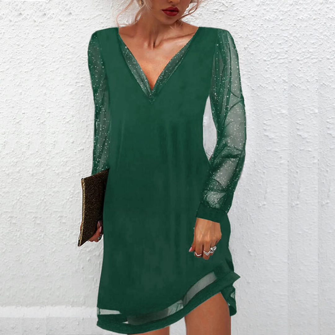 AvaBella – Elegant V-Neck Dress
