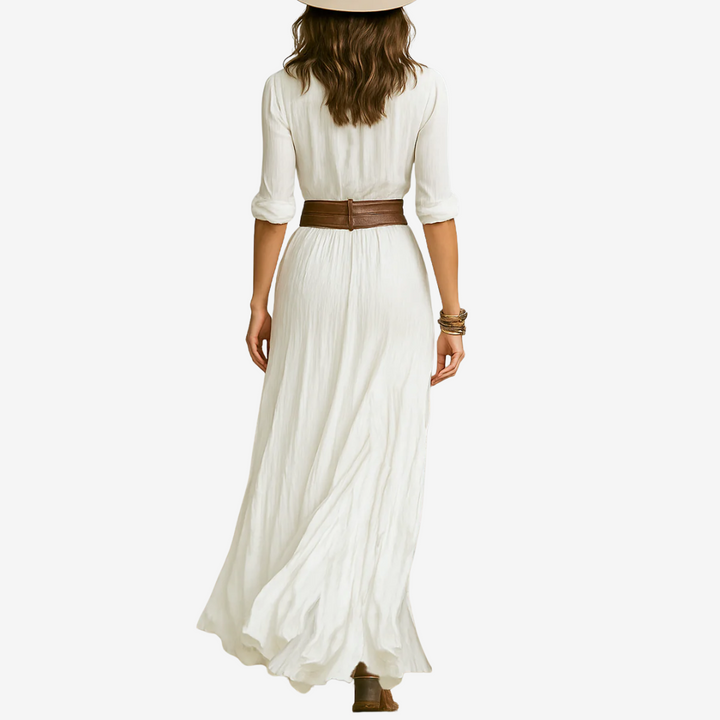 Eve | Flowing Belted Maxi Dress