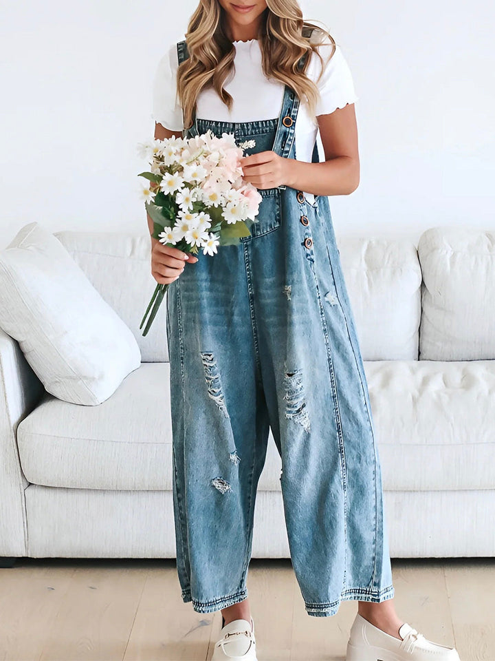 Callista | Vintage Washed Denim Overalls