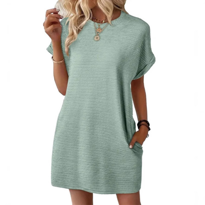 ROMINA – CASUAL MINIMALIST ROUND NECK SUMMER DRESS