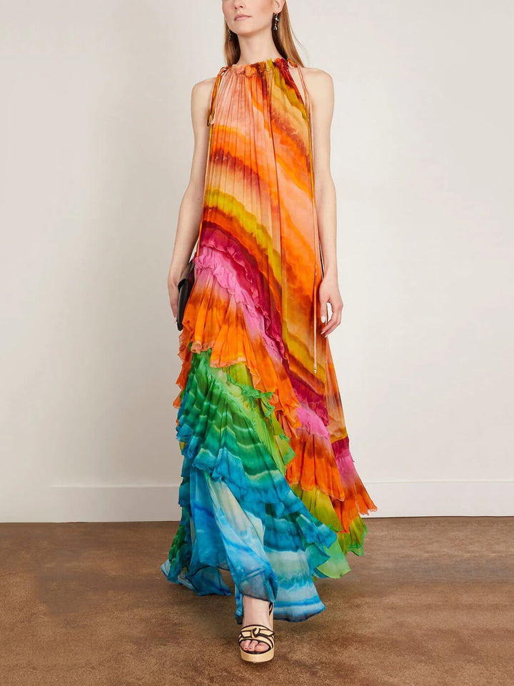 LUNA – IRIS RUFFLE GOWN IN MULTI