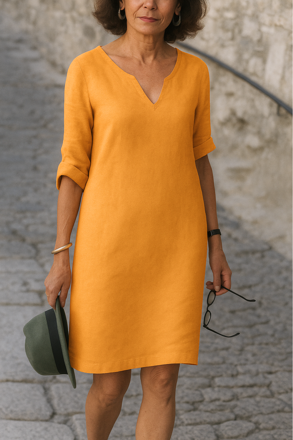 Elvy - Sleek V-Neck Dress