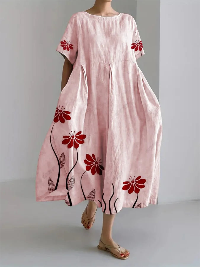 SABRINA - Long Floral Dress with Natural Elegance