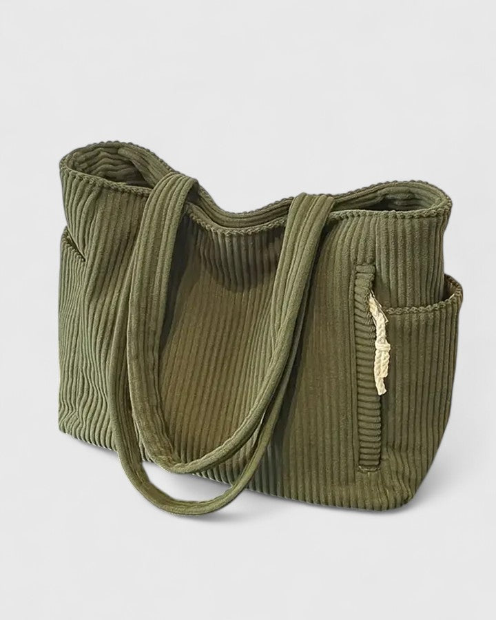 Liorane - Luxurious Ribbed Tote Bag with Cord Detail