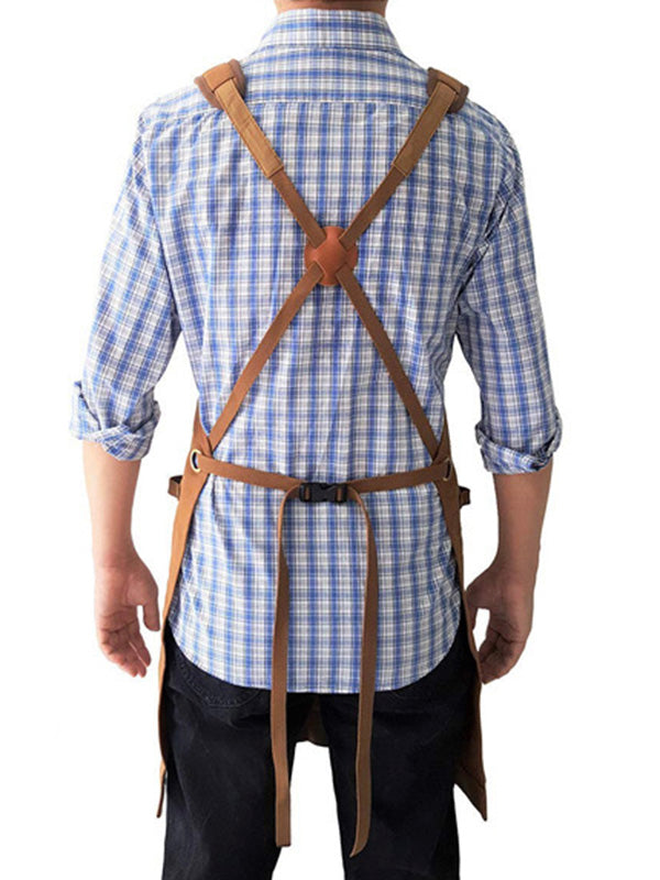 Durable Work Apron Made from Waxed Canvas