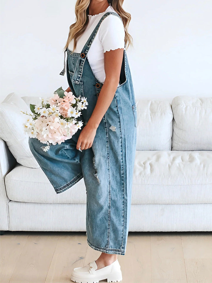 Callista | Vintage Washed Denim Overalls