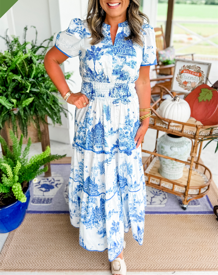 ILLYRIA – FLOWY TOILE PRINT MAXI FOR TIMELESS STYLE