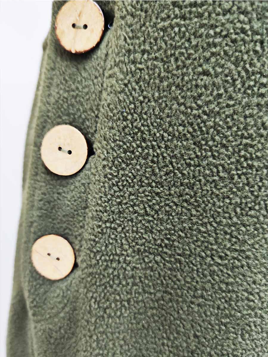 Fleece Dungarees for Women with Coconut Shell Buttons