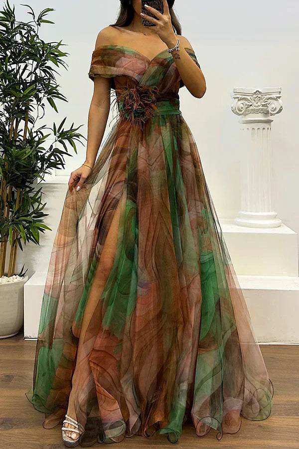 Aurora - Stunning Off-Shoulder Maxi Dress