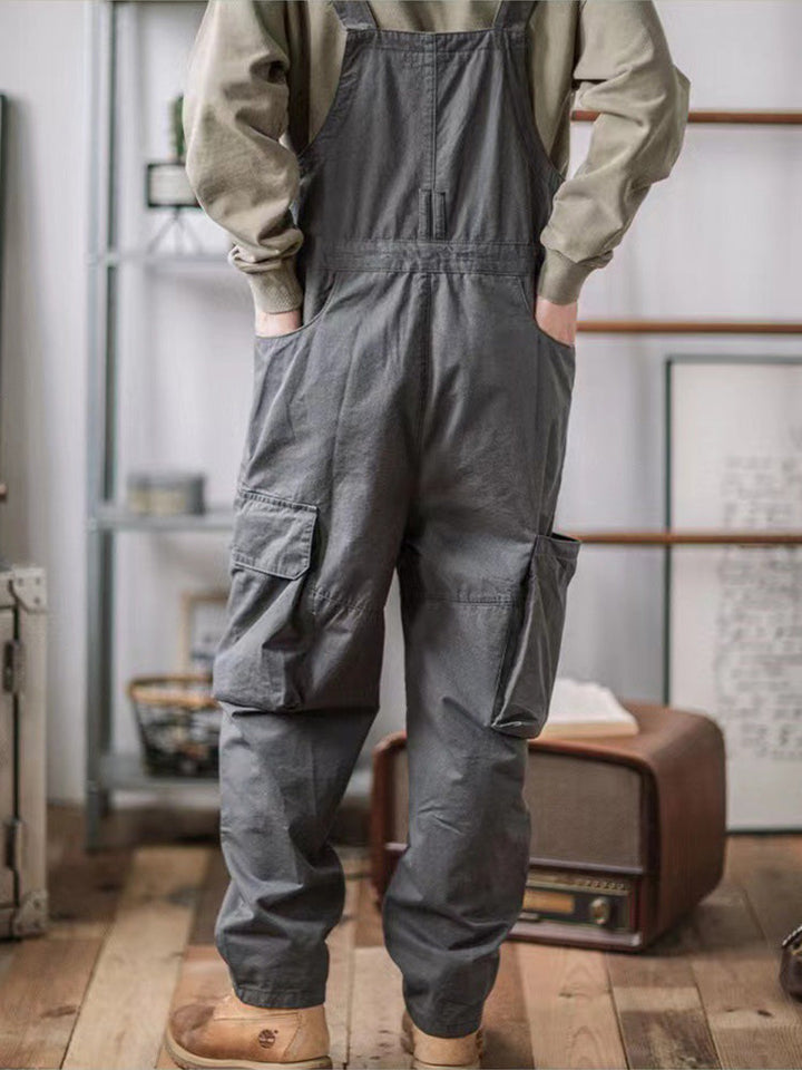 Loose-Fitting Dungarees with Large Pockets and Zip