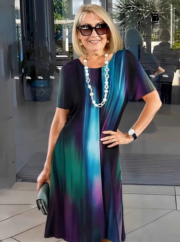 SHIRA – COMFORTABLE LOOSE PRINTED MEDIUM DRESS