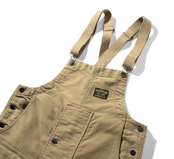 Unisex Moleskin Dungarees with Drawstring
