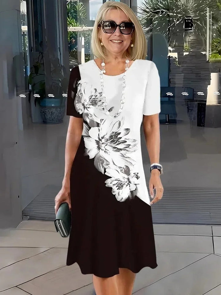 SHIRA – COMFORTABLE LOOSE PRINTED MEDIUM DRESS