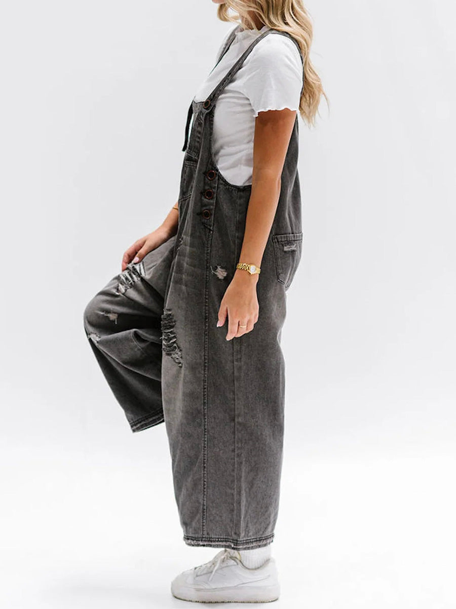 Callista | Vintage Washed Denim Overalls