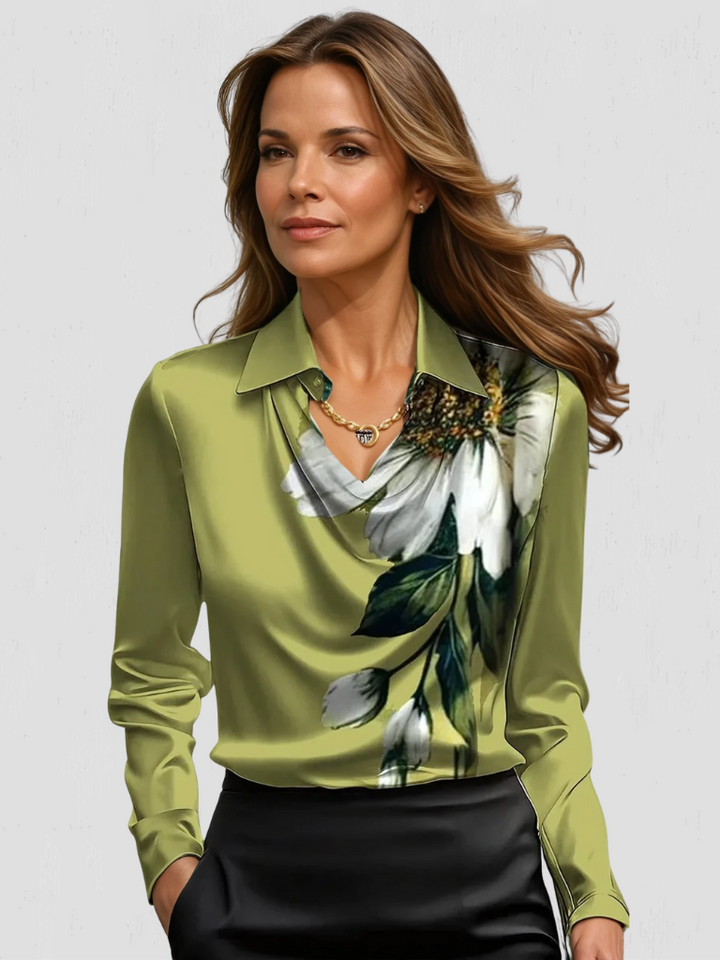 Melo | Satin Drape Blouse
