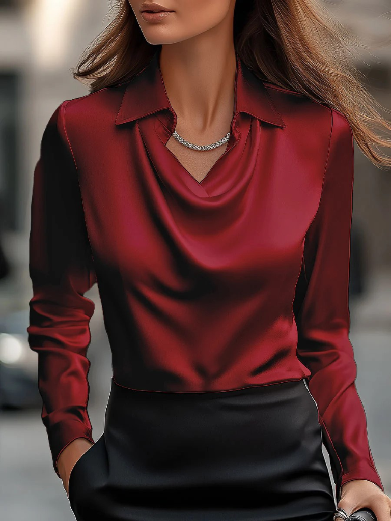 Melo | Satin Drape Blouse