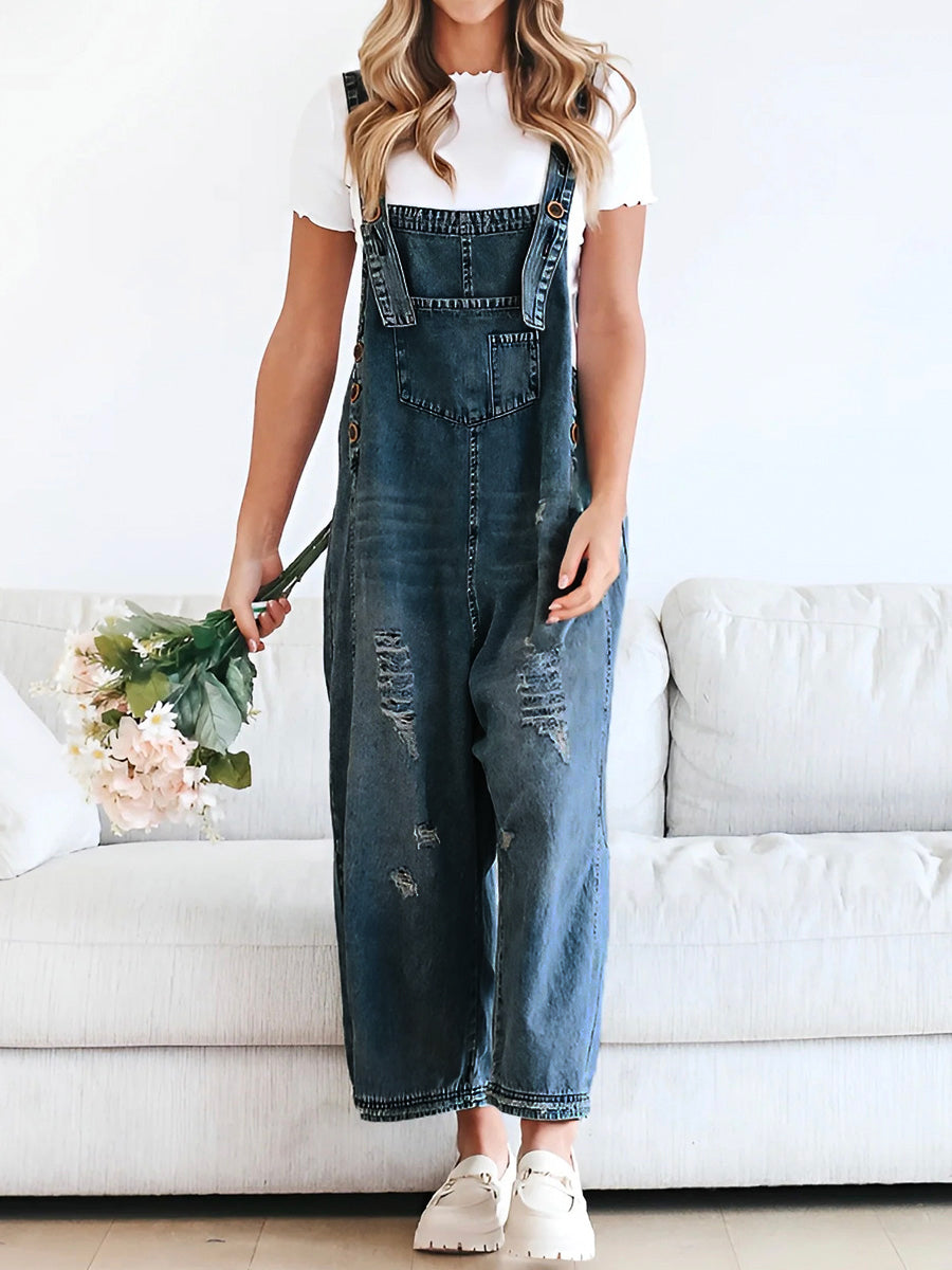 Callista | Vintage Washed Denim Overalls