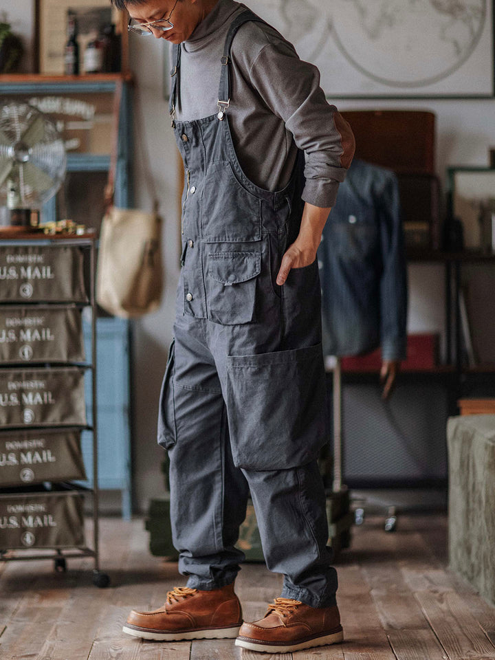Canvas Cargo Dungarees for Men
