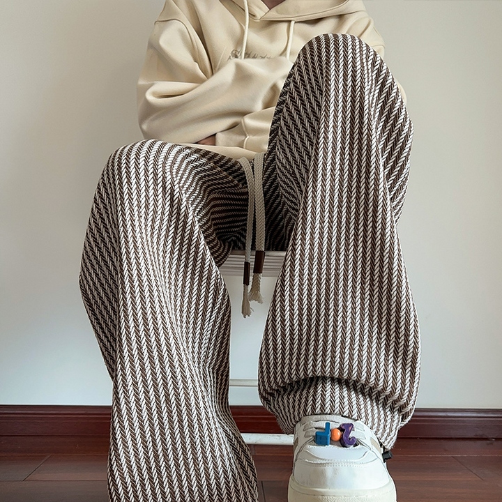 XAVIERA – MODERN HERRINGBONE RELAXED SWEATPANTS