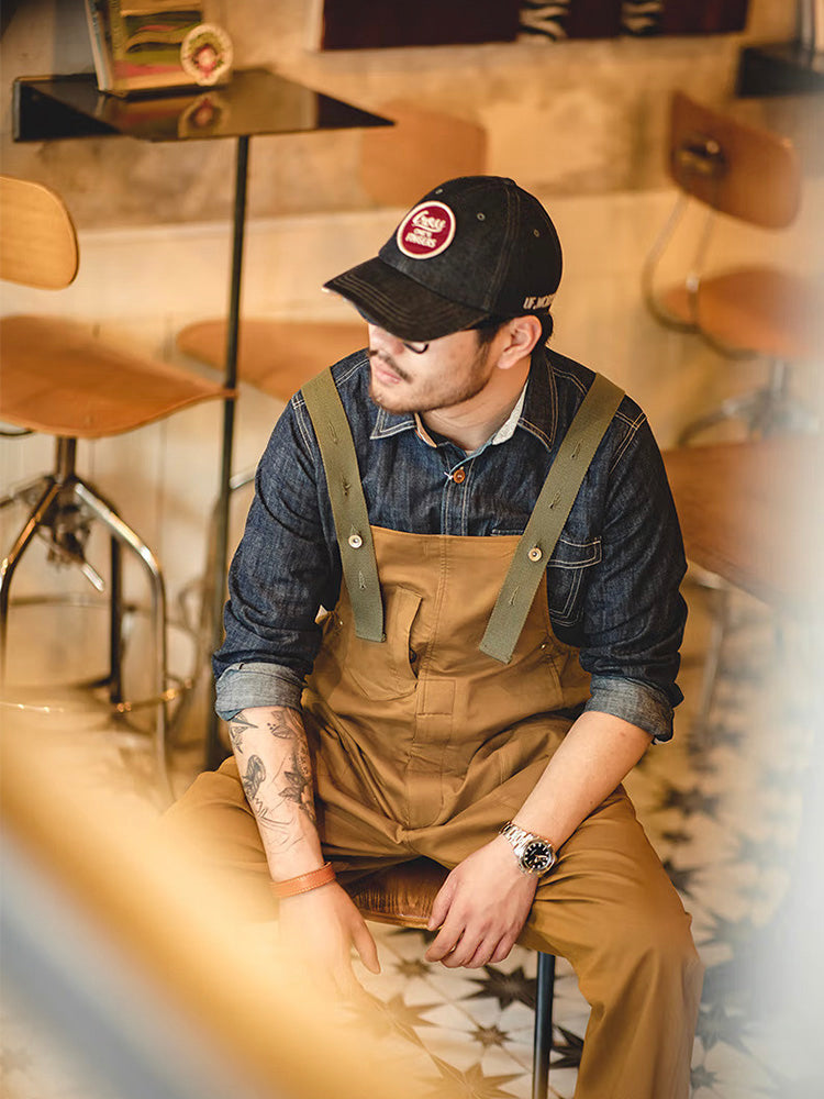 Relaxed Fit Stretch Overall for Men with Unique Pocket