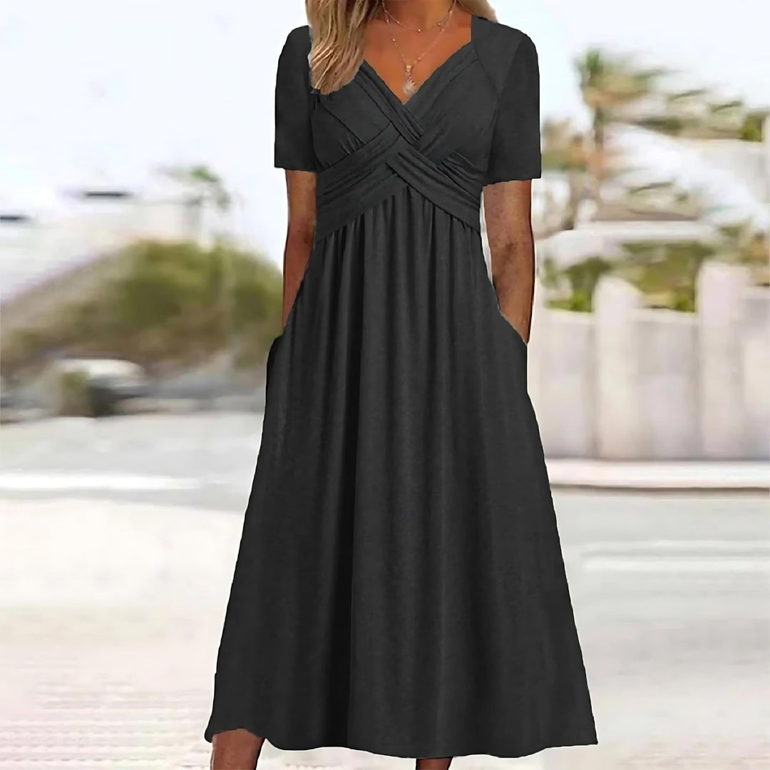 THESSALY – MIDI DRESS WITH TUMMY COVERAGE