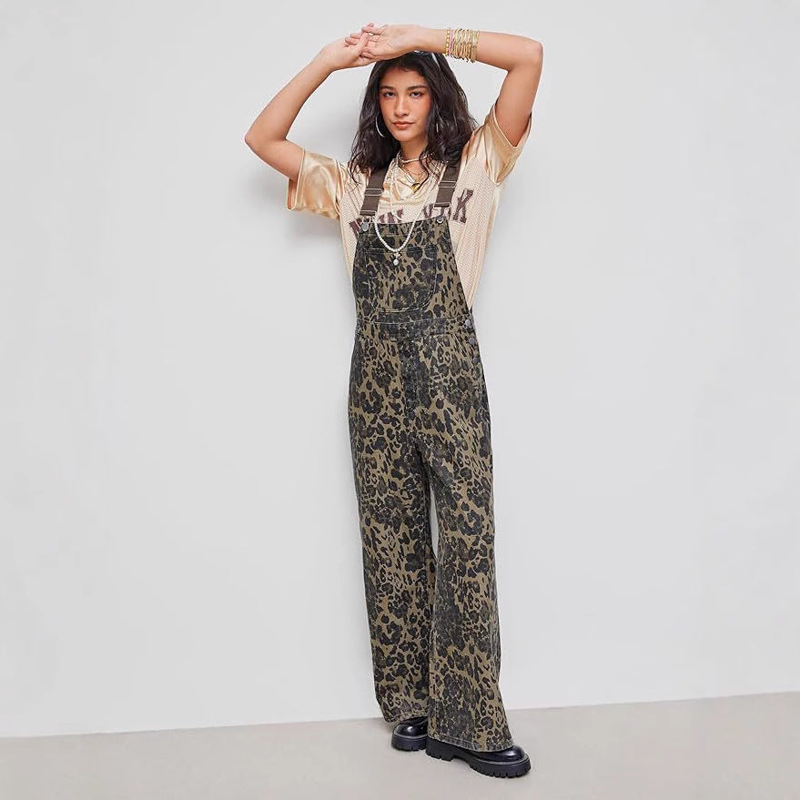 RINA – RETRO STATEMENT WIDE-LEG LEOPARD JUMPSUIT
