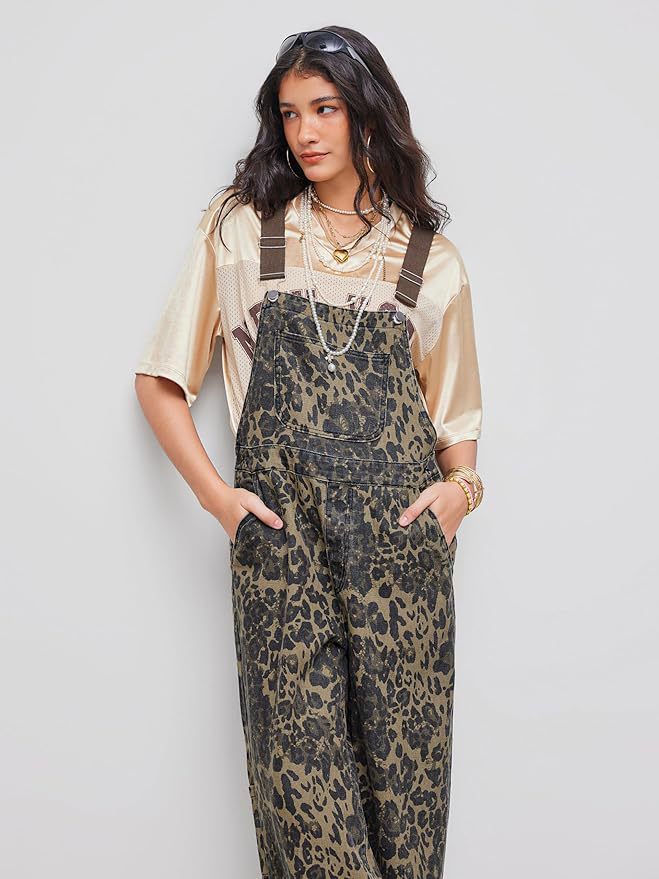 RINA – RETRO STATEMENT WIDE-LEG LEOPARD JUMPSUIT