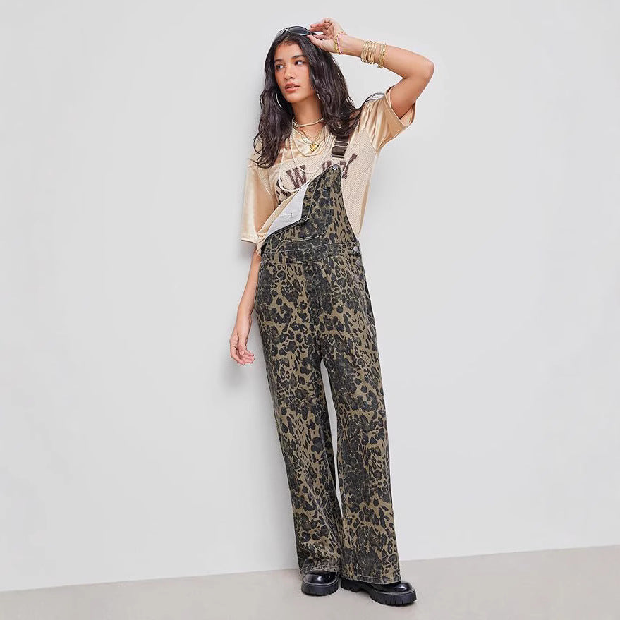 RINA – RETRO STATEMENT WIDE-LEG LEOPARD JUMPSUIT