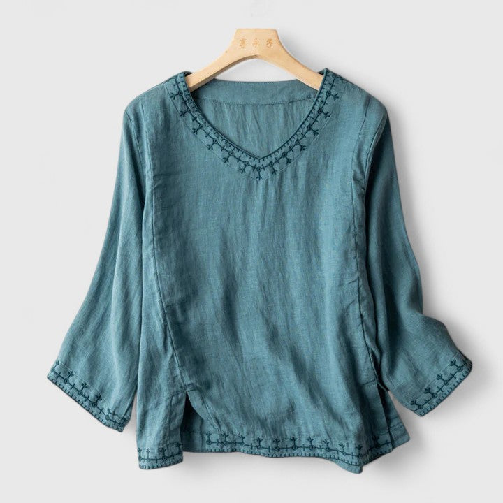 FELYRAETH – ELEGANT V-NECK BLOUSE