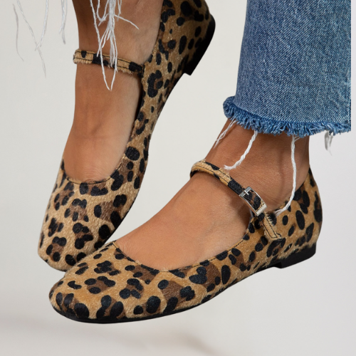 Lena - Ballet Flats with Strap and Adjustable Fastening