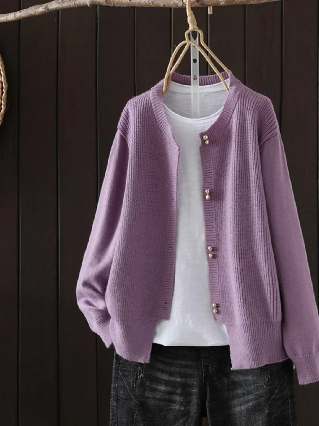 Claudine | Pearl-Button Cardigan