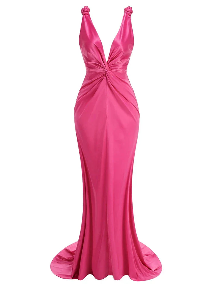 Zoey - Sleek Pleated Sleeveless Maxi Dress