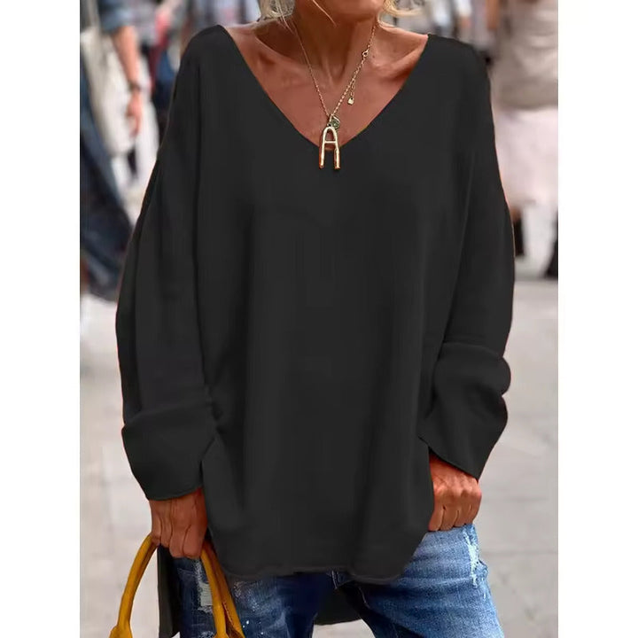 NORA - CASUAL CHIC V-NECK BLOUSE