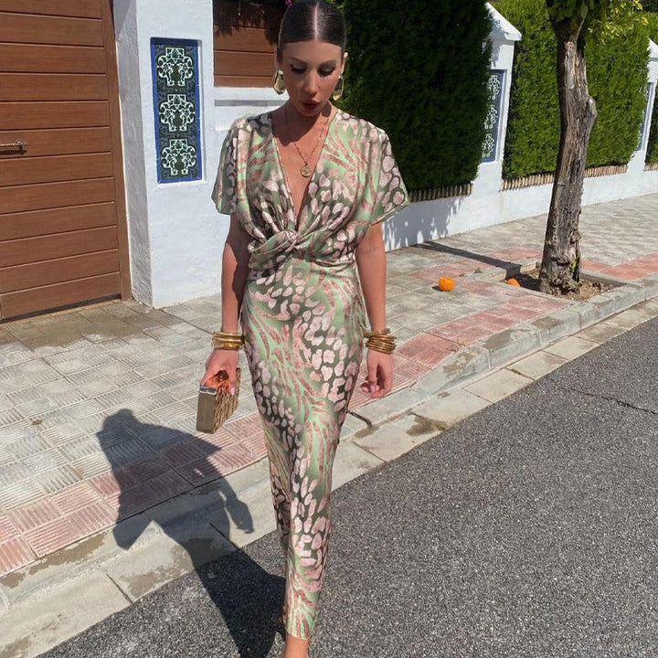 AMIREYA – MOONSATIN SILK-FEEL DRESS