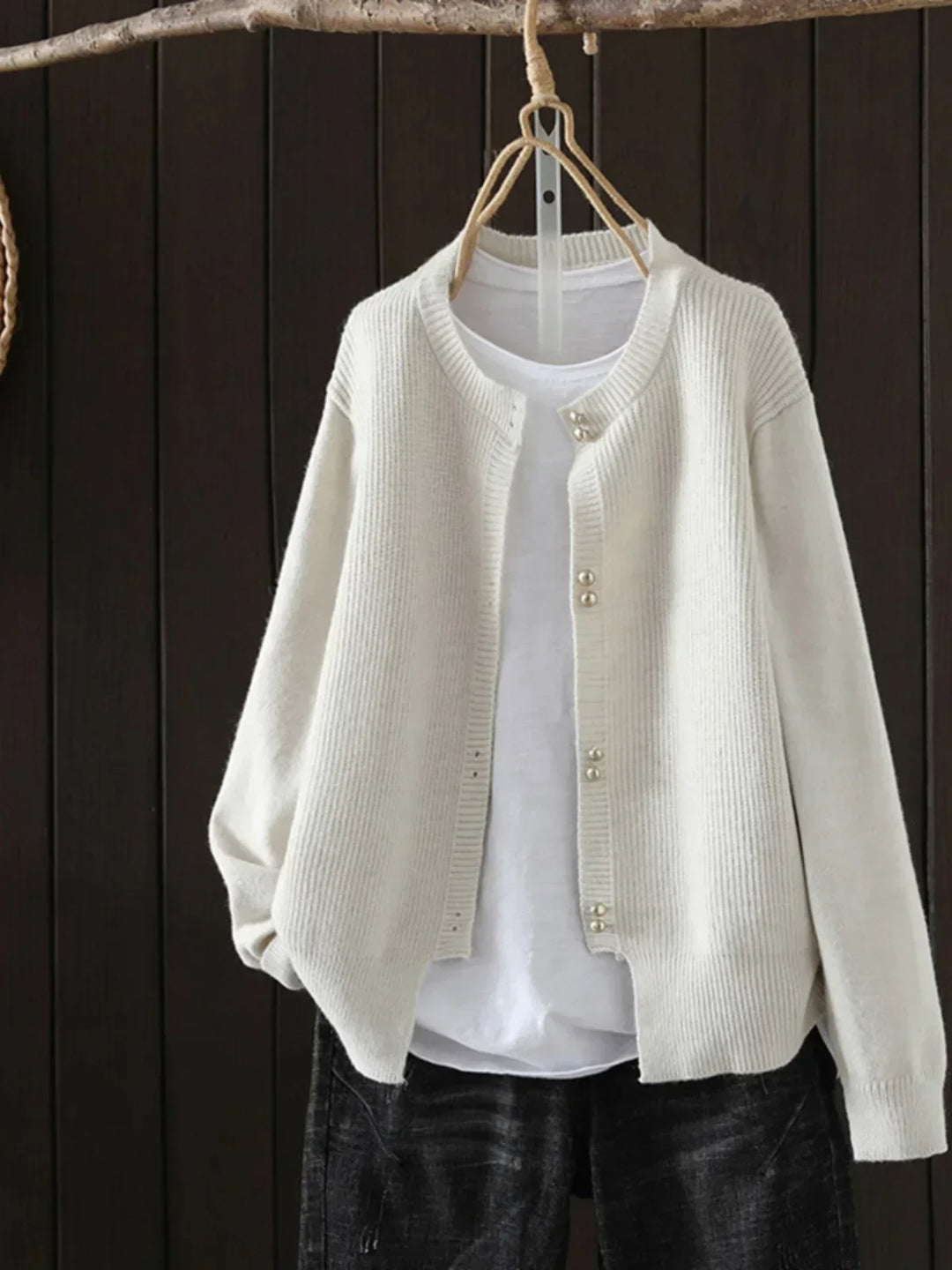 Claudine | Pearl-Button Cardigan