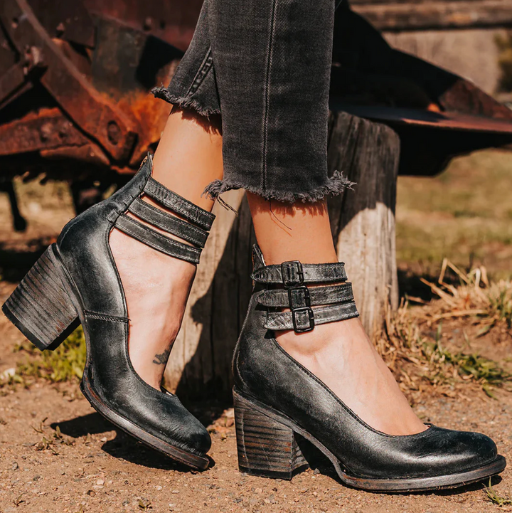 Avera | Vintage Elegance Leather Heels