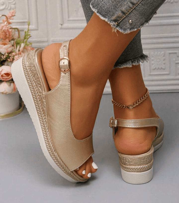 Quelyn | Elegant Slingback Wedge Sandals