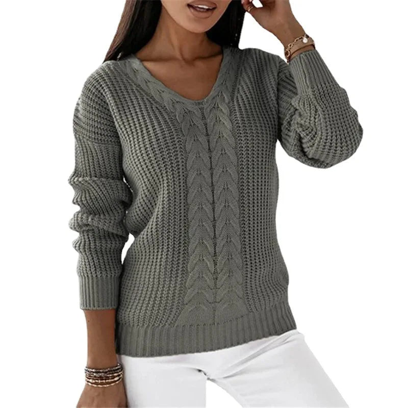 Selene® | Vintage knitted V-neck sweater