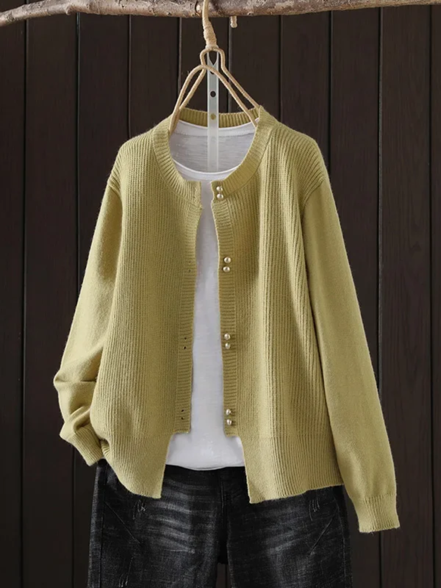 Claudine | Pearl-Button Cardigan