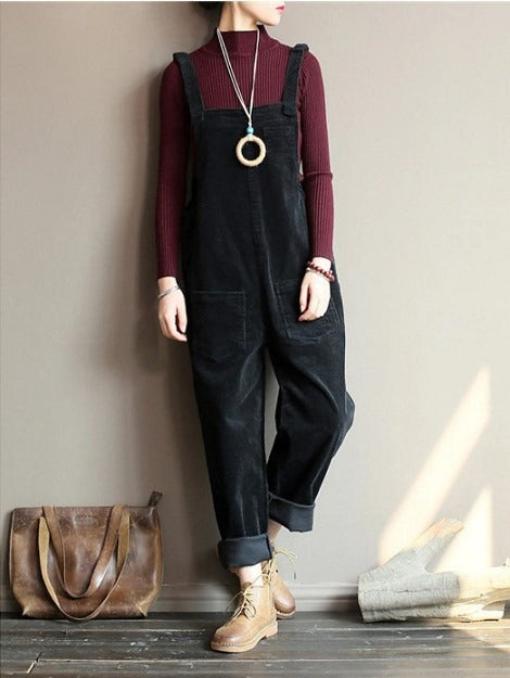 Women's Cotton Dungarees with Relaxed Fit