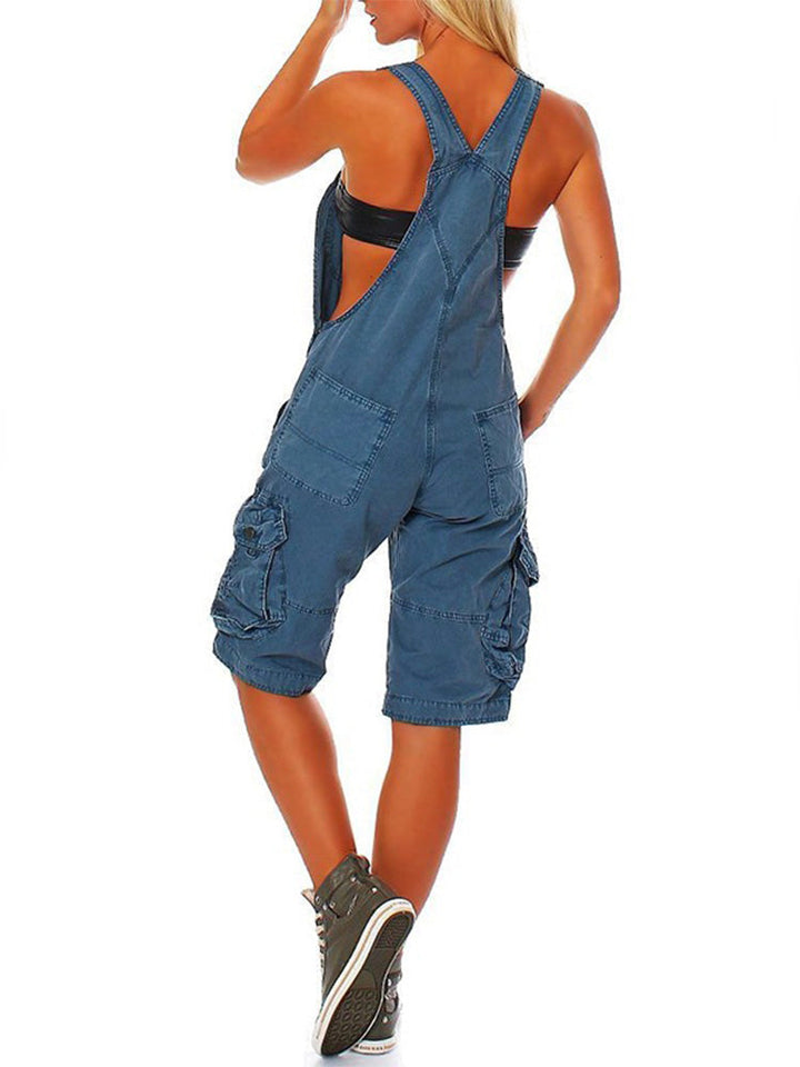 Ladies' Short Dungarees with Cargo Pockets