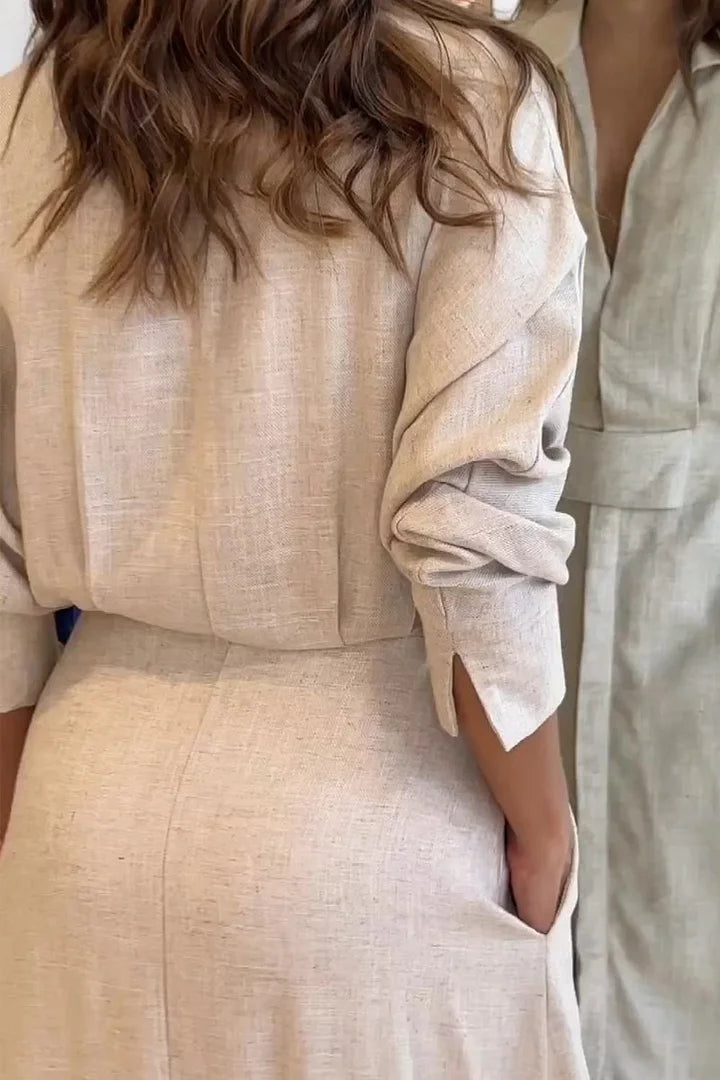 Eulalia | Cotton and Linen Maxi Dress