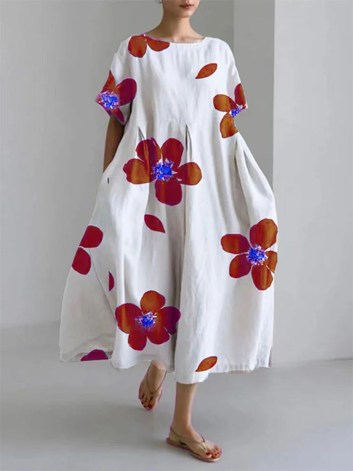 CATERINA - Long Summer Dress with Vibrant Flowers