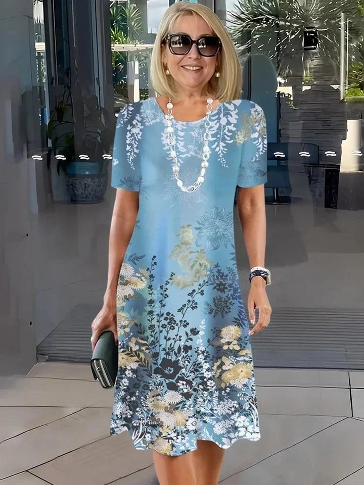 SHIRA – COMFORTABLE LOOSE PRINTED MEDIUM DRESS